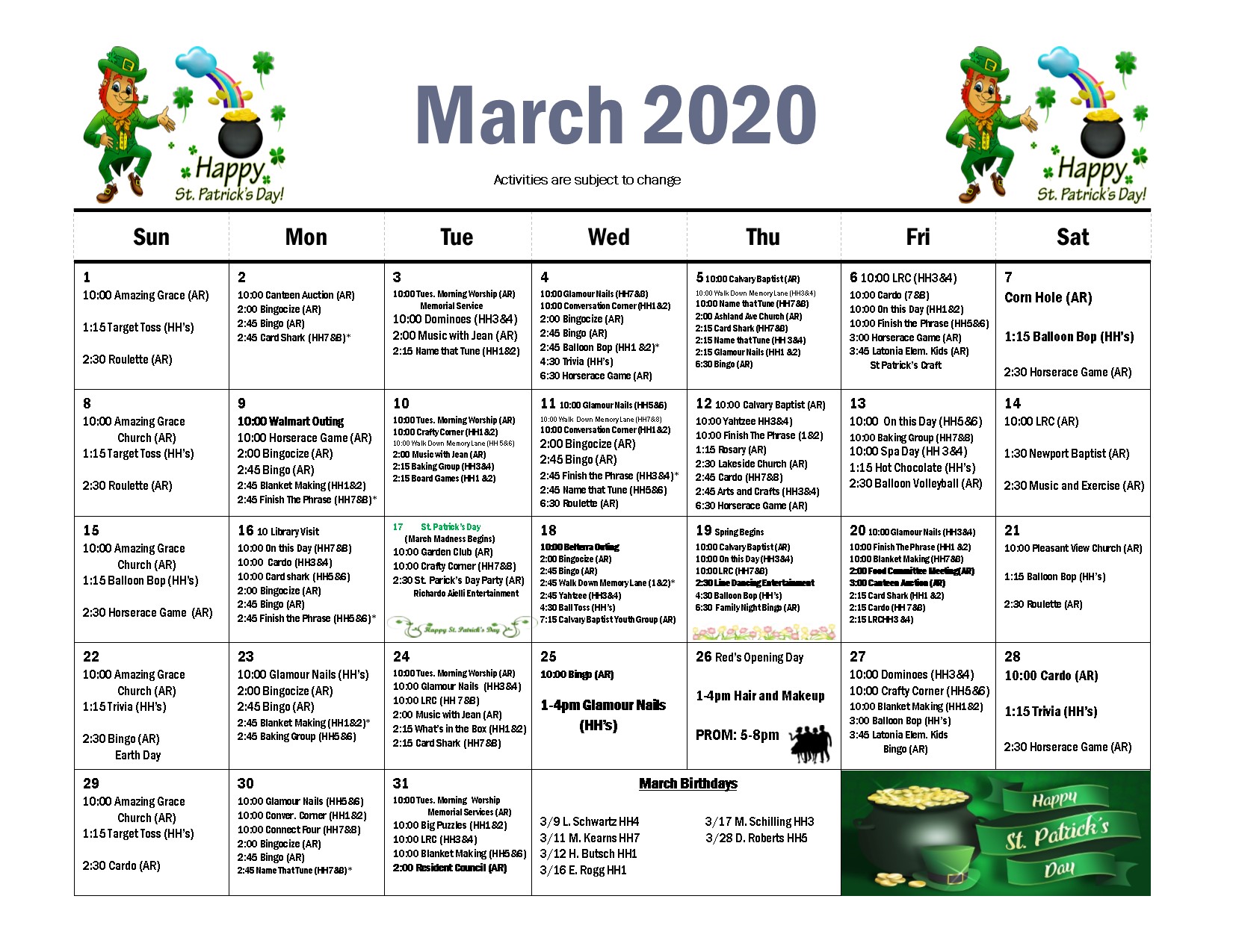 rosedale March 2020